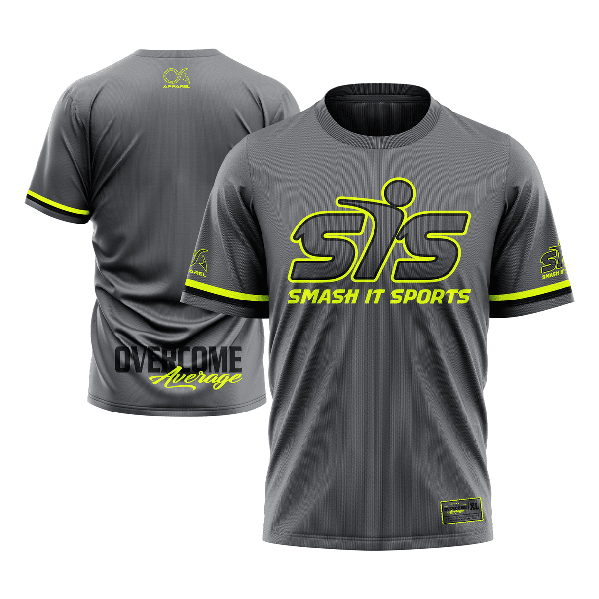 Smash It Sports Short Sleeve Shirt - The League (Charcoal/Volt) - Smash It Sports