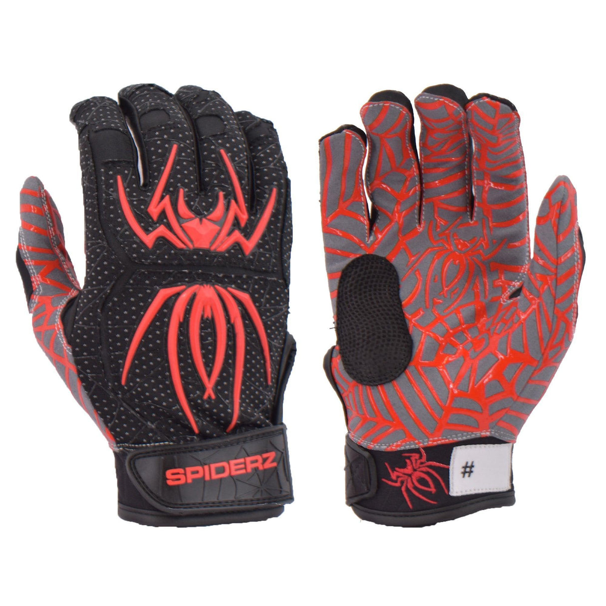 Spiderz HYBRID Batting Gloves - Black/Red - Smash It Sports
