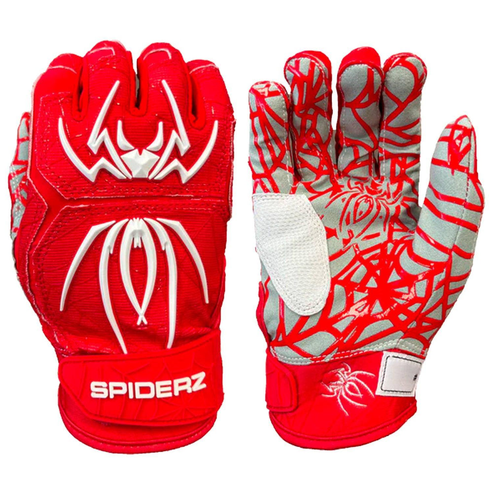 Spiderz HYBRID Batting Gloves - Red/White - Smash It Sports
