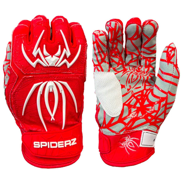 Spiderz HYBRID Batting Gloves - Red/White - Smash It Sports