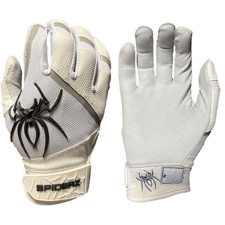 Spiderz PRO Batting Gloves - White/Black/Silver - Smash It Sports