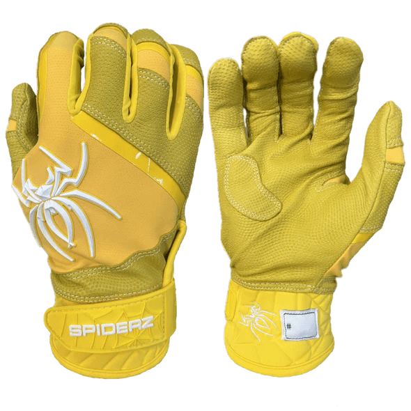 Spiderz Pro Premier Batting Gloves - Yellow/White - Smash It Sports