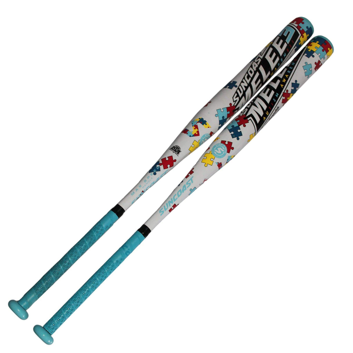 Suncoast Melee 3 Autism Awareness End Loaded 13" 1PC SSUSA Senior Slowpitch Softball Bat- SMAASE - Smash It Sports