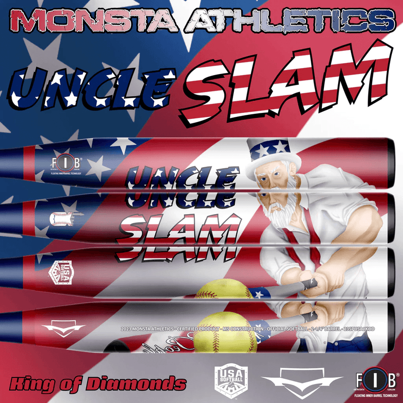 2023 Monsta Uncle Slam King of Diamonds - M5 – 1PC - 3900 Handle - USA/ASA Slowpitch Softball Bat - Smash It Sports