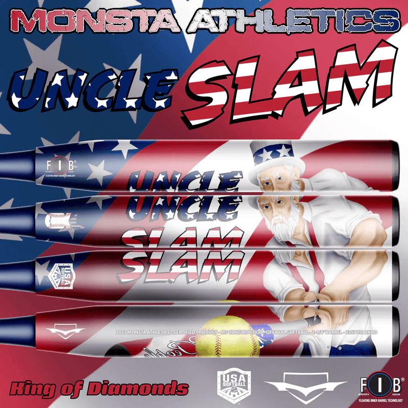 2023 Monsta Uncle Slam King of Diamonds - M5 – 2PC - 3900 Handle - USA/ASA Slowpitch Softball Bat - Smash It Sports