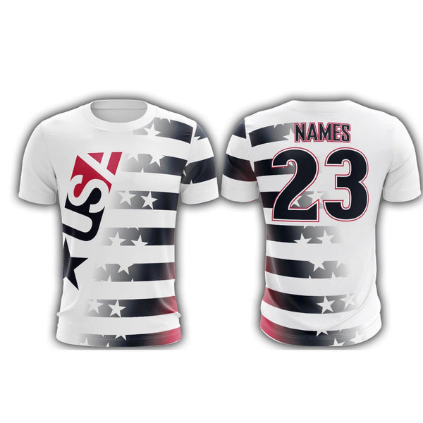 USA White Stripes Short Sleeve Shirt (Customized Buy-In) - Smash It Sports