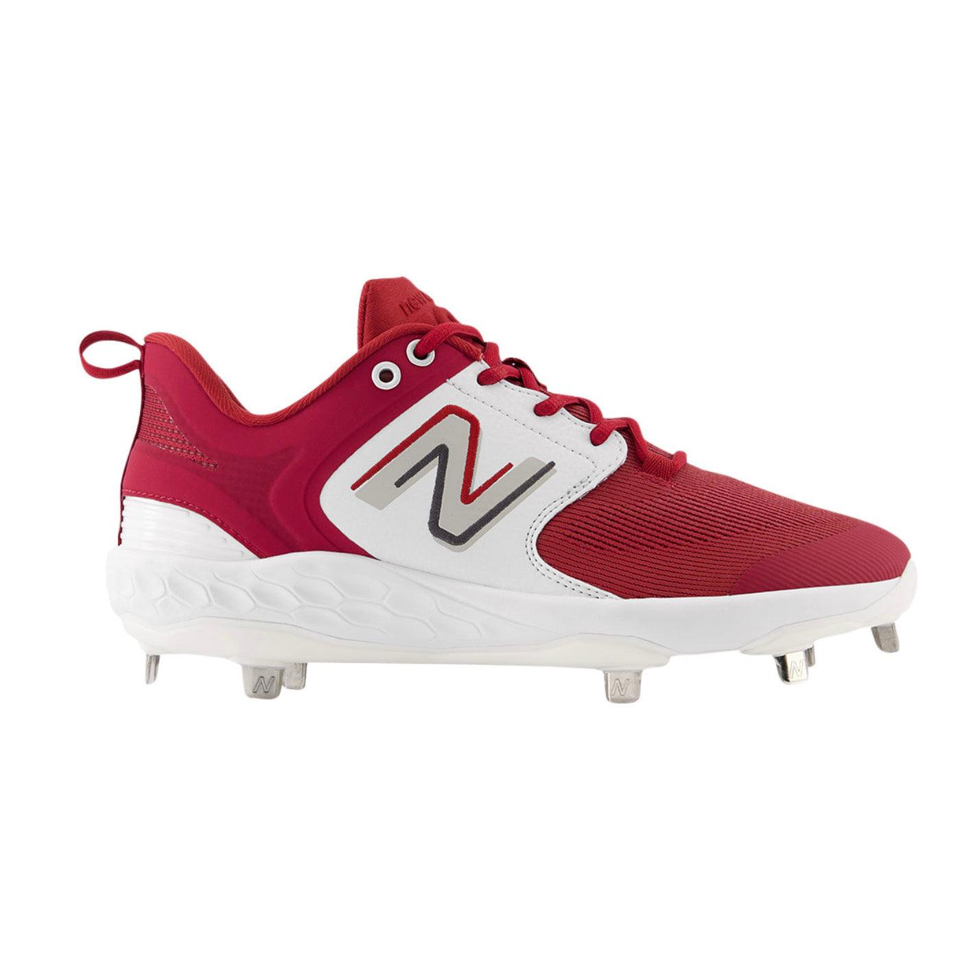New Balance Men s Fresh Foam x 3000 V6 Metal Baseball Cleats Cardinal with White L3000BC6