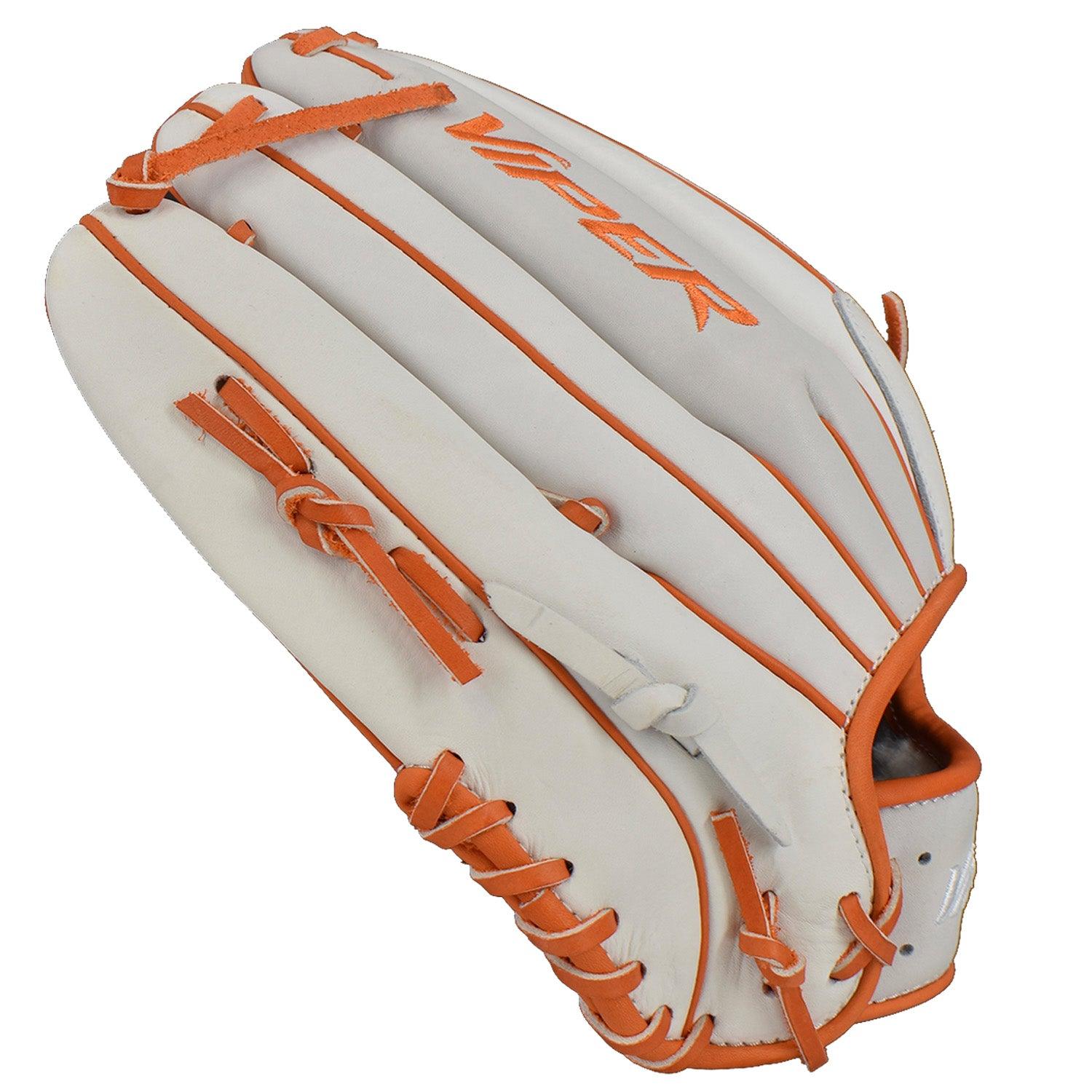 Viper Premium Leather Slowpitch Softball Fielding Glove – Game Ready Edition - VIP-H-SL-W-OR-001 - Smash It Sports
