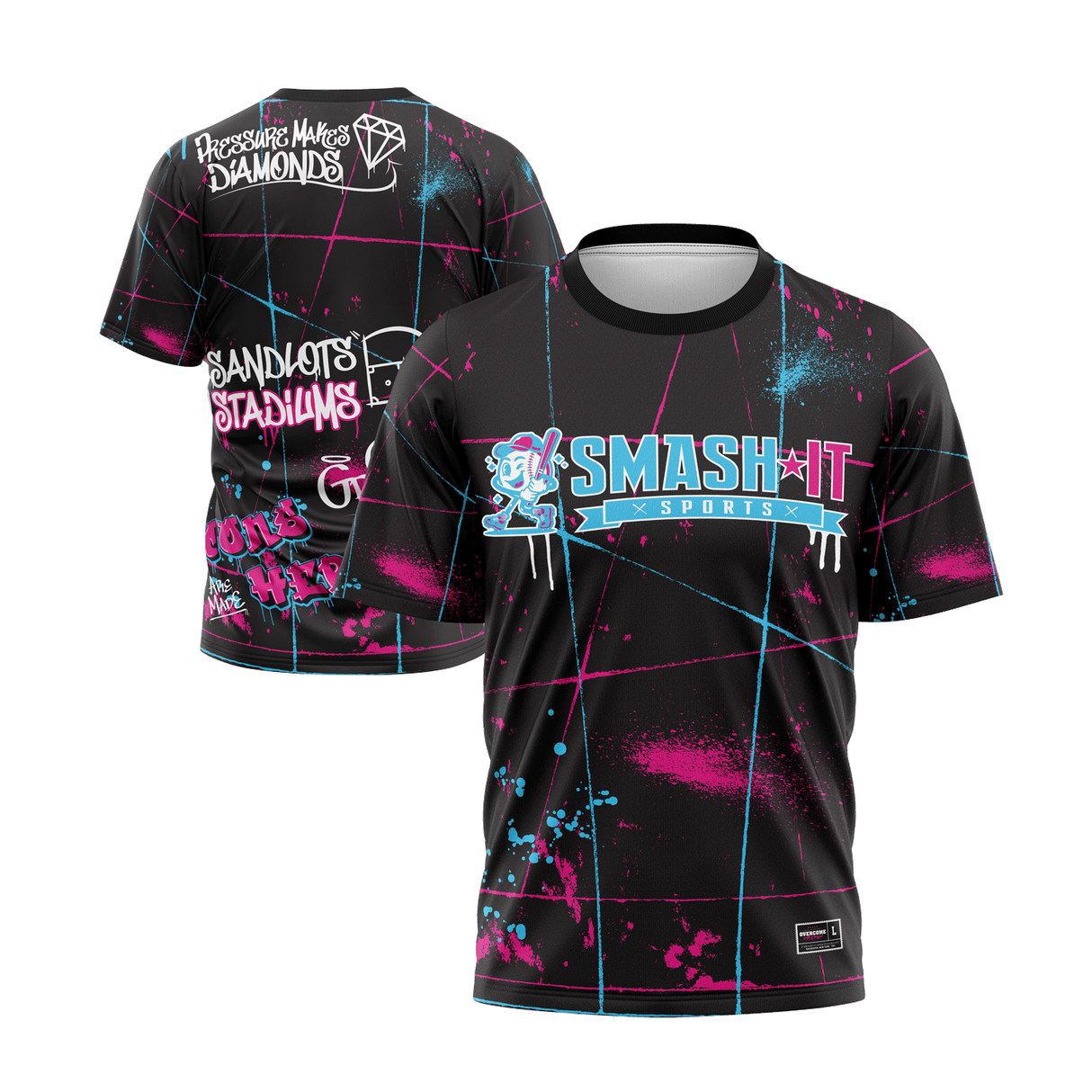 Smash It Sports Short Sleeve Shirt - Graffiti (Black)