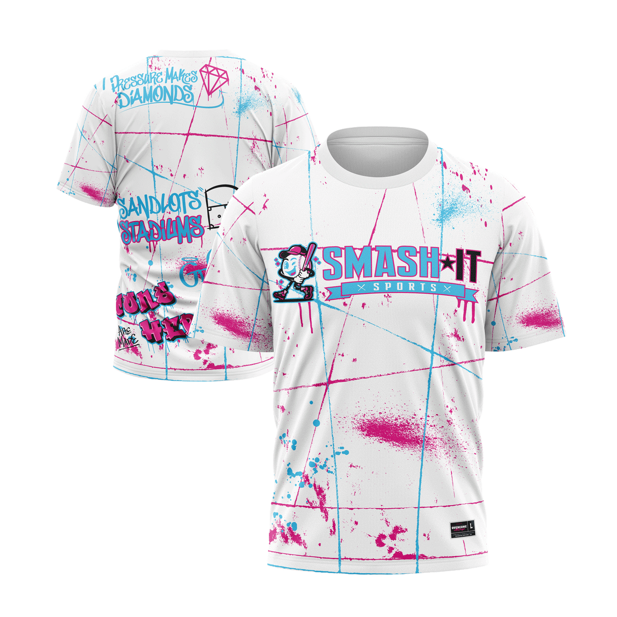 Smash It Sports Short Sleeve Shirt - Graffiti (White)