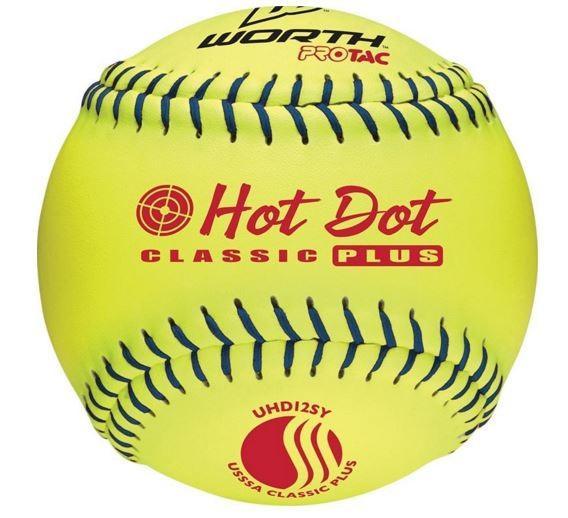 Worth 12" USSSA Hot Dot Slowpitch Softballs UHD12SY - Smash It Sports