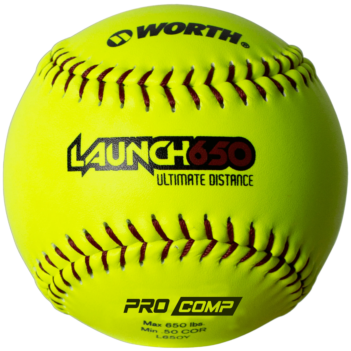 Worth Launch 650 Ultimate Distance 50/650 12" Slowpitch Softballs - L650Y - Smash It Sports
