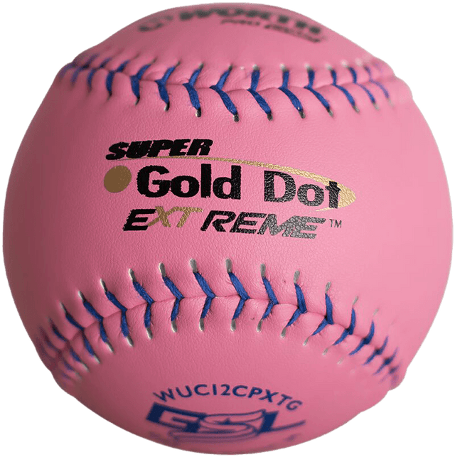 Worth Pink Super Gold Dot Extreme Composite 40/325 GSL 12" Slowpitch Softballs - WUC12CPXTG - Smash It Sports