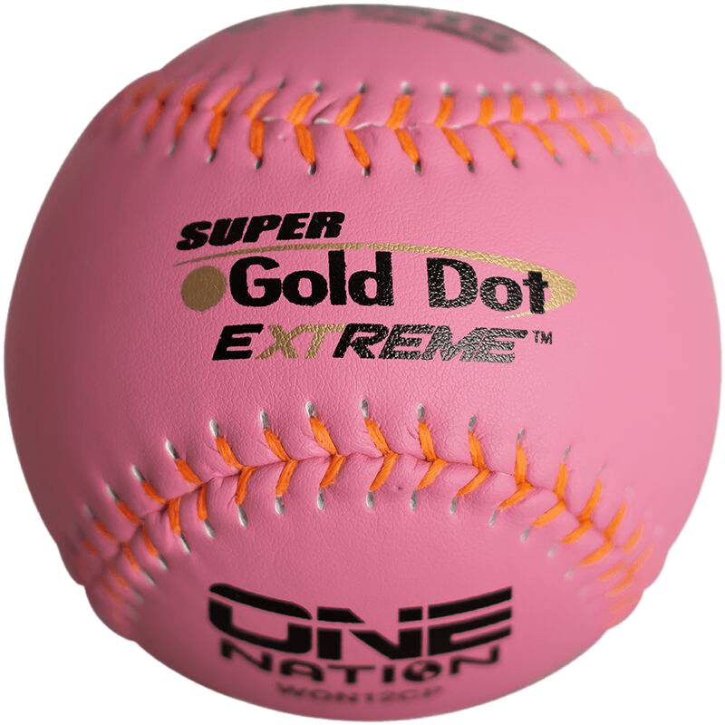 Worth Pink Super Gold Dot Extreme Composite 44/325 GSL 12" Slowpitch Softballs - WON12CP - Smash It Sports