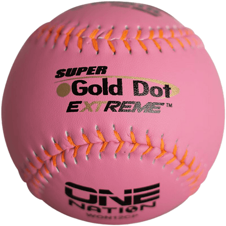 Worth Pink Super Gold Dot Extreme Composite 44/325 GSL 12" Slowpitch Softballs - WON12CP - Smash It Sports