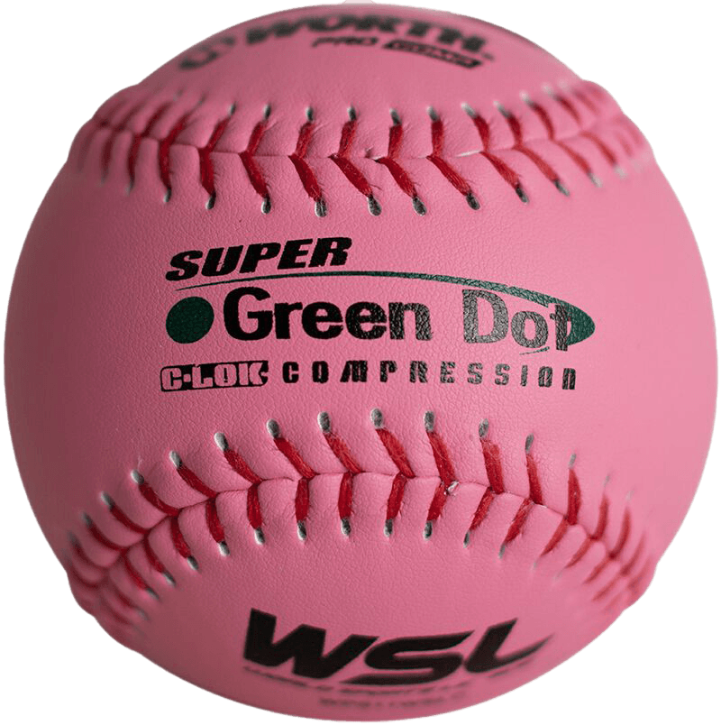 Worth Pink Super Green Dot Composite 47/400 WSL 11" Slowpitch Softballs - WPS11WSLC - Smash It Sports