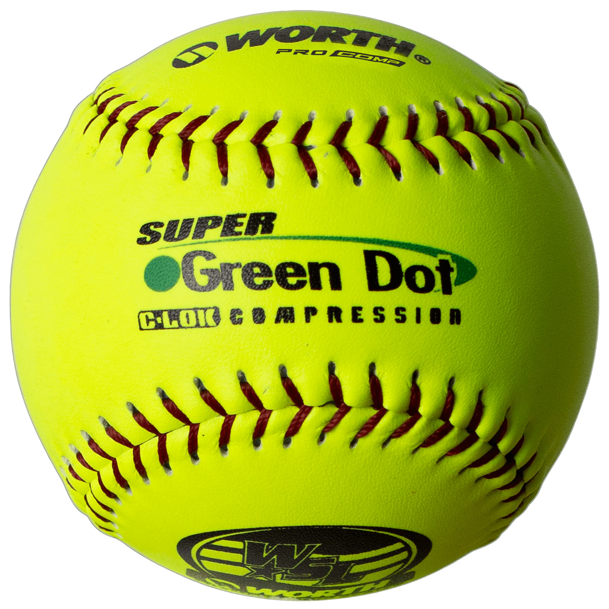 Worth Super Green Dot Syco 47/400 WSL 11" Slowpitch Softballs - YS11WSLC - Smash It Sports