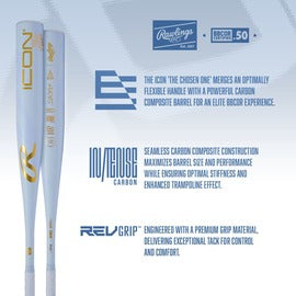 2026 Rawlings Icon The Chosen One -3 BBCOR Baseball Bat - RBB6IONE3