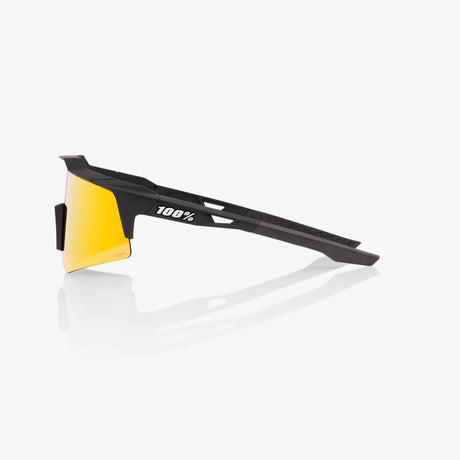 100 Percent Sunglasses - SPEEDCRAFT XS - Soft Tact Black - HiPER Red Multilayer Mirror Lens - Smash It Sports