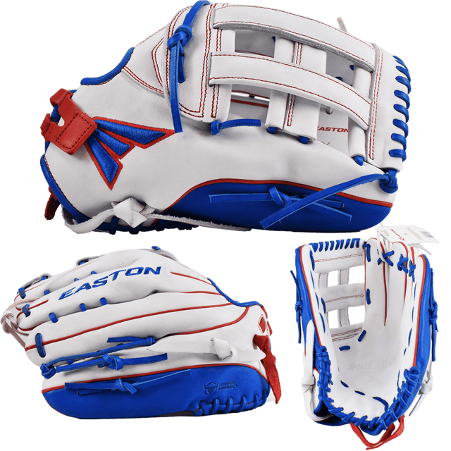 2022 Easton Small Batch No. 74 Slowpitch Softball Glove - White/Red/Royal - Smash It Sports