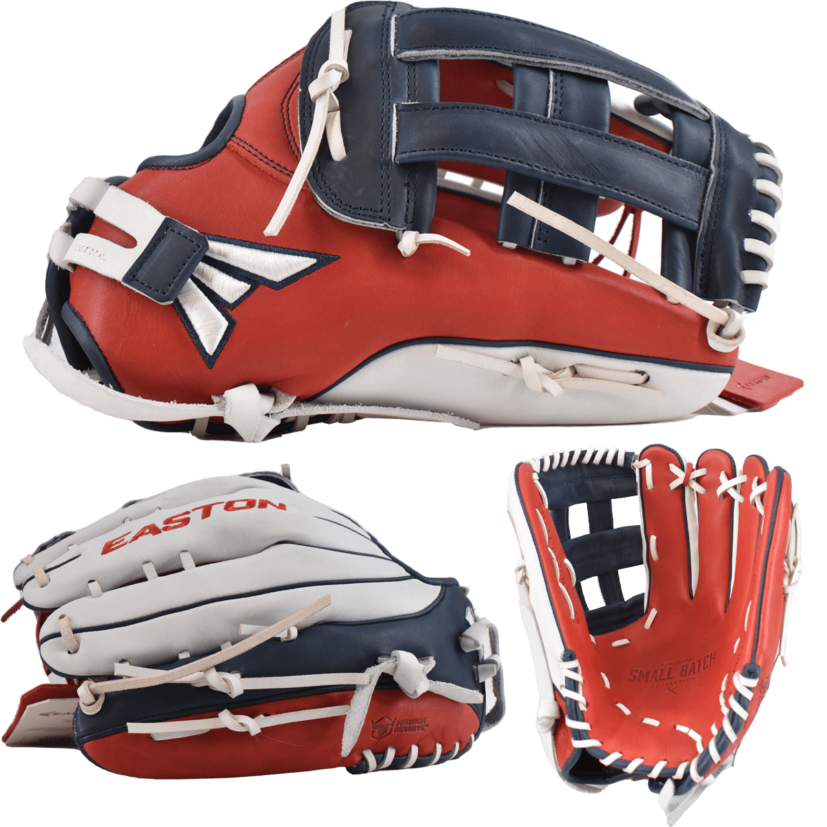 2022 Easton Small Batch No. 56 Slowpitch Softball Glove - Red/Navy/White - Smash It Sports