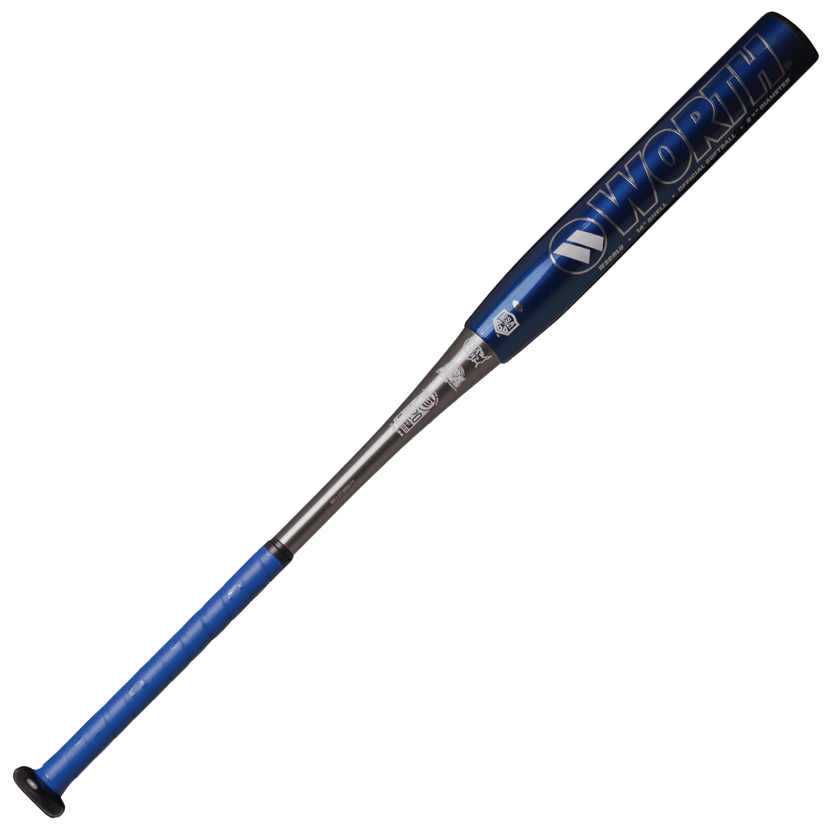 2023 Worth Supercell 14" 2PC Balanced Alloy USA/USSSA Slowpitch Softball Bat - WSCBLU - Smash It Sports