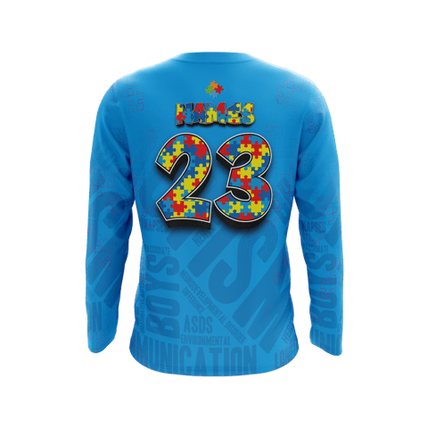 2025 Autism Awareness Long Sleeve Jersey (Customized Buy-In) - Multiple Colors - Smash It Sports