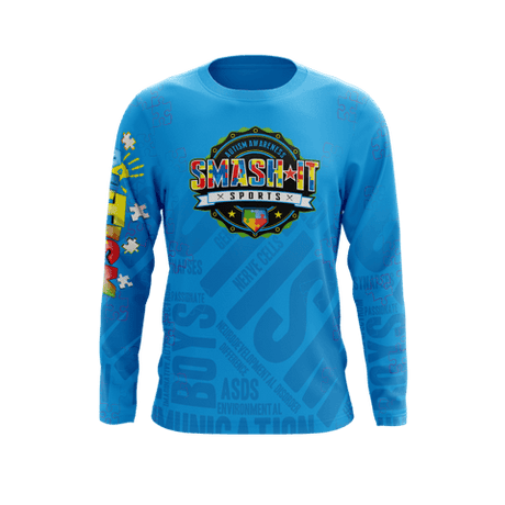 2025 Autism Awareness Long Sleeve Jersey (Customized Buy-In) - Multiple Colors - Smash It Sports
