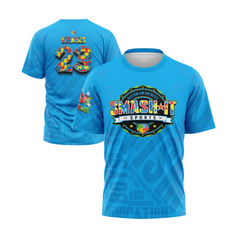 2025 Autism Awareness Short Sleeve Jersey (Customized Buy-In) - Multiple Colors - Smash It Sports