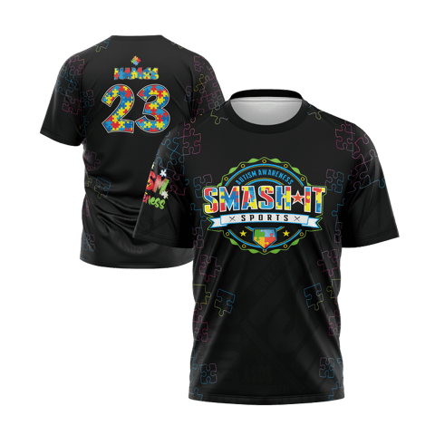 2025 Autism Awareness Short Sleeve Jersey (Customized Buy-In) - Multiple Colors - Smash It Sports