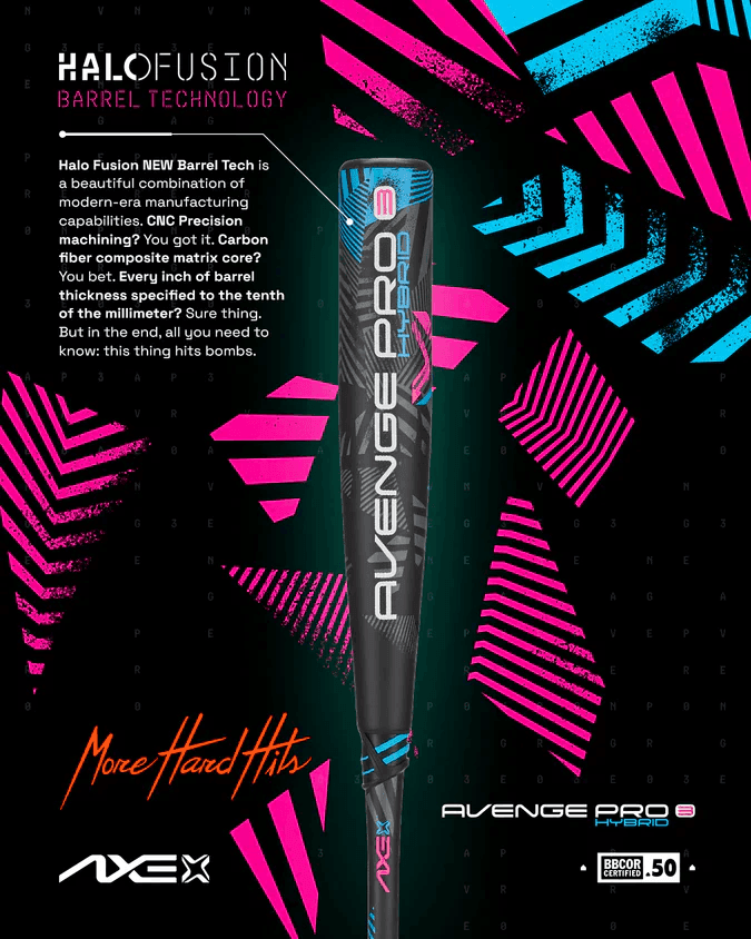 2025 Axe Avenge Pro 3 Hybrid BBCOR Baseball Bat -3 | Standard Handle - Smash It Sports