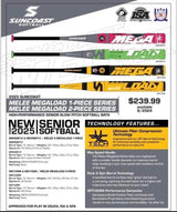 2025 Suncoast Melee Megaload 13" 2-Piece SSUSA Senior Slowpitch Softball Bat - SM13SM - Smash It Sports