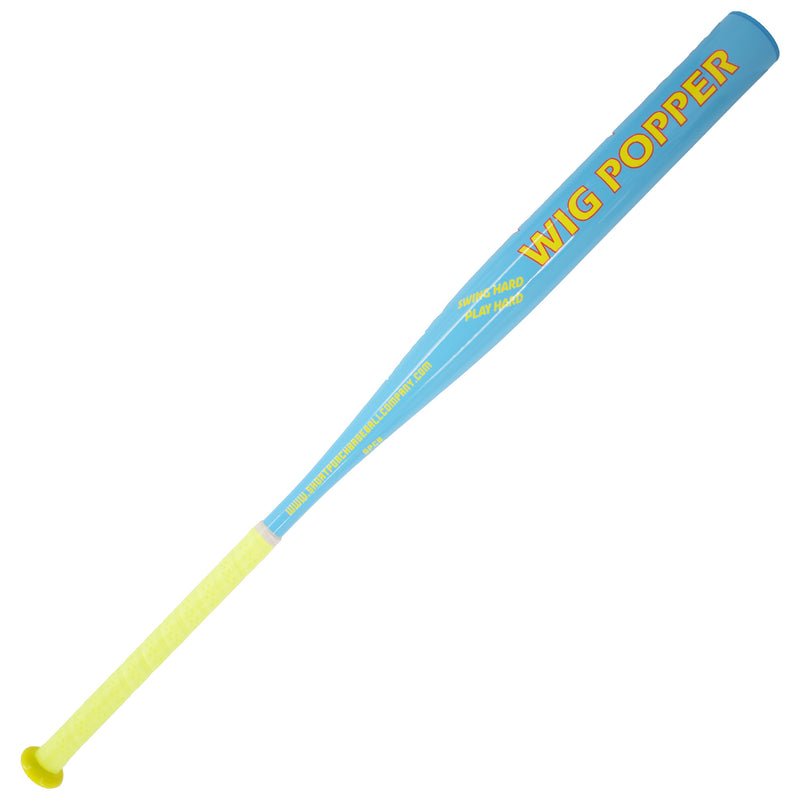 2025 Short Porch Wig Popper Blue/Yellow Balanced 1-Piece Kevlar SSUSA Senior Slowpitch Softball Bat