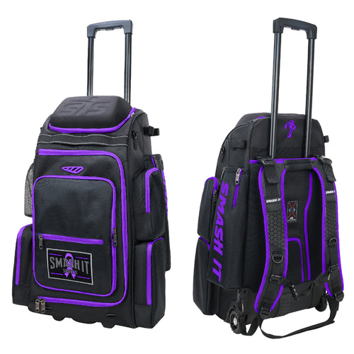 Smash Ops Lil’ Guerrilla Hybrid Roller/Bat Pack Bag - Purple Cancer Awareness