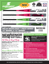 Suncoast Melee 4 Megaload2 12" 1-Piece SSUSA Senior Slowpitch Softball Bat