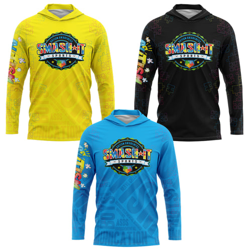 Smash It Sports Hooded Long Sleeve Tee - Autism Awareness