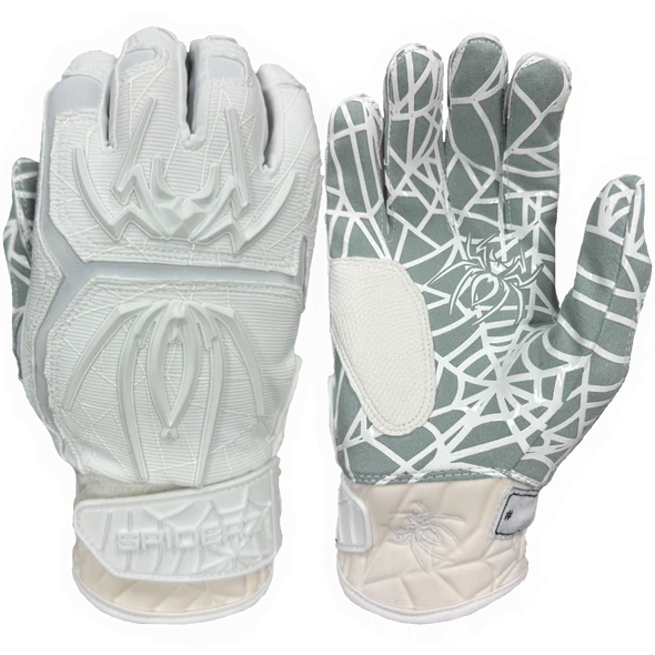 Spiderz HYBRID Batting Gloves - White/White