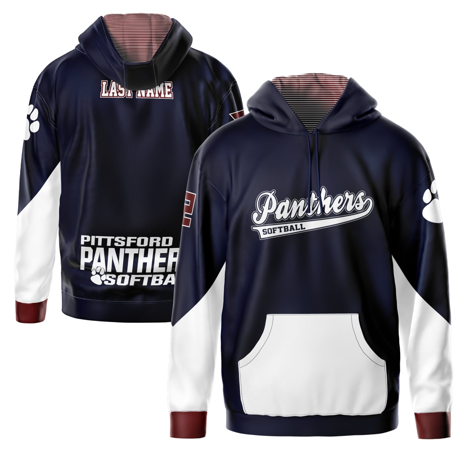 Pittsford Panthers Softball Hoodie - Navy