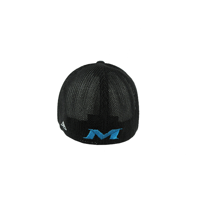 Miken Hat by Pacific (404M) All Black/Electric Blue Script - Smash It Sports