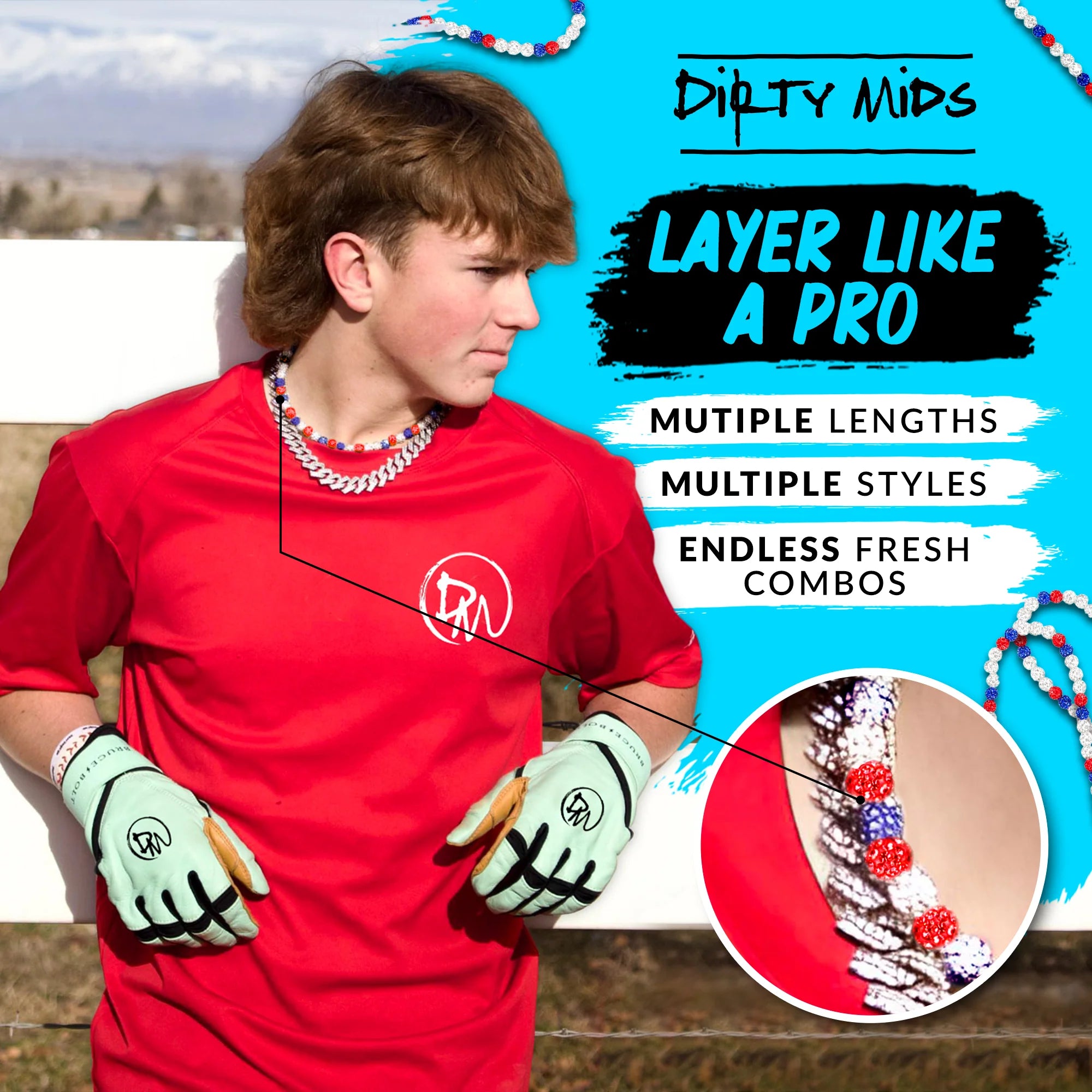 Dirty Mids Necklaces Ice Collection (Multiple Colors)