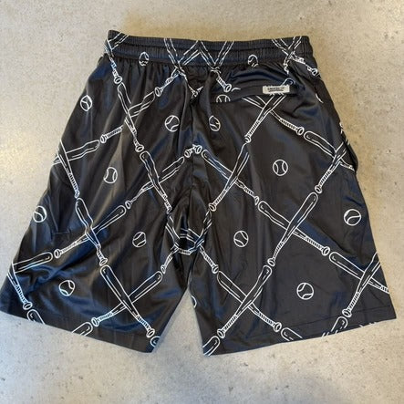 Smash It Sports Mesh Shorts - Bats and Balls (Black/White) – Barrel View | Smash It Sports | ash