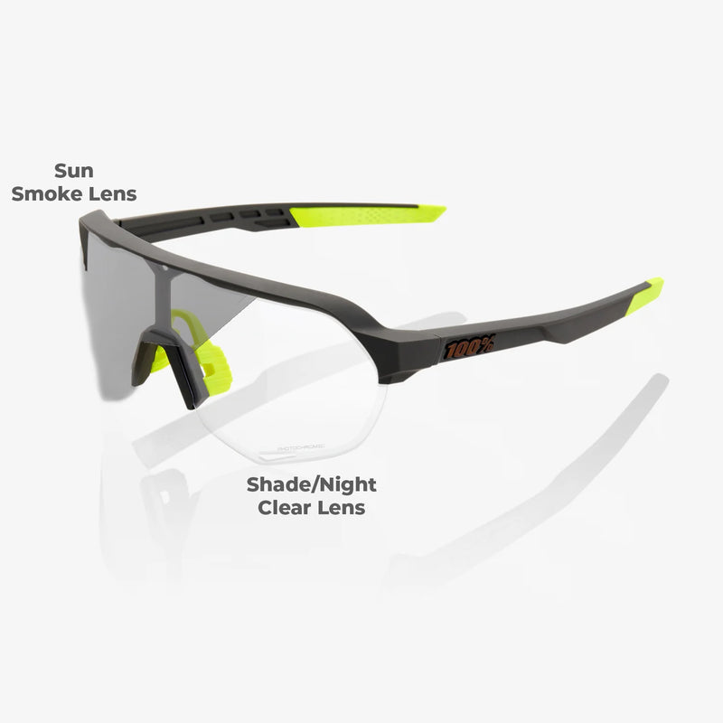 100 Percent Sunglasses - S2 - Soft Tact Cool Grey - Photochromic Lens - Smash It Sports