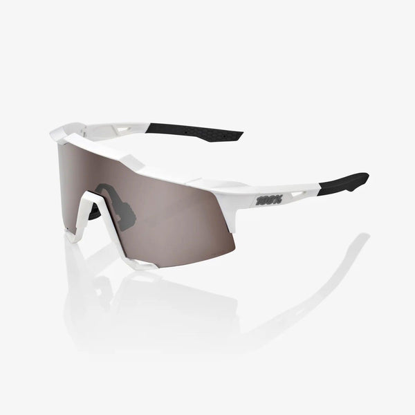 100 Percent Sunglasses - SPEEDCRAFT - Matte White - HiPER Silver Mirror Lens - Smash It Sports
