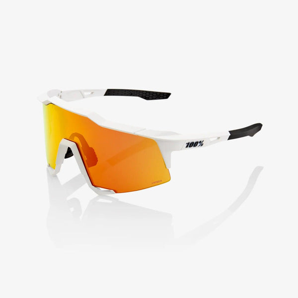 100 Percent Sunglasses - SPEEDCRAFT - Soft Tact Off White - HiPER Red Multilayer Mirror Lens - Smash It Sports