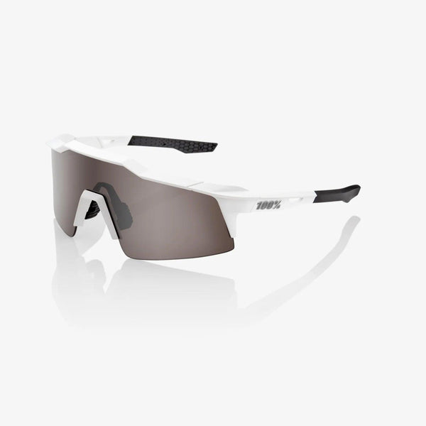 100 Percent Sunglasses - SPEEDCRAFT SL - Matte White - HiPER Silver Mirror Lens - Smash It Sports