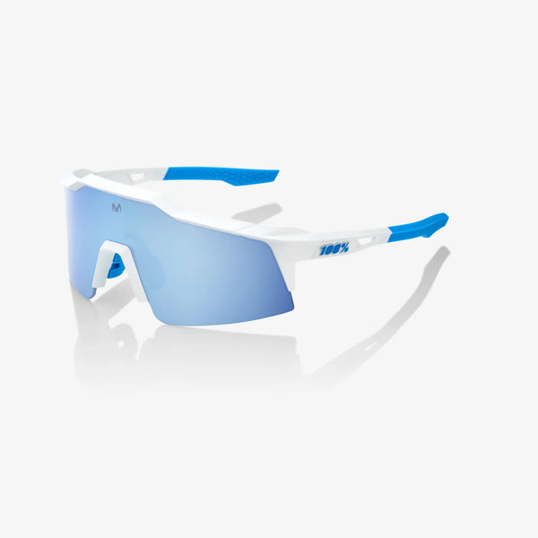 100 Percent Sunglasses - SPEEDCRAFT SL - Movistar Team White - HiPER Blue Multilayer Mirror Lens - Smash It Sports