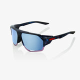 100 Percent Sunglasses - Norvik - Black Holographic - HiPER Blue Multilayer Mirror Lens