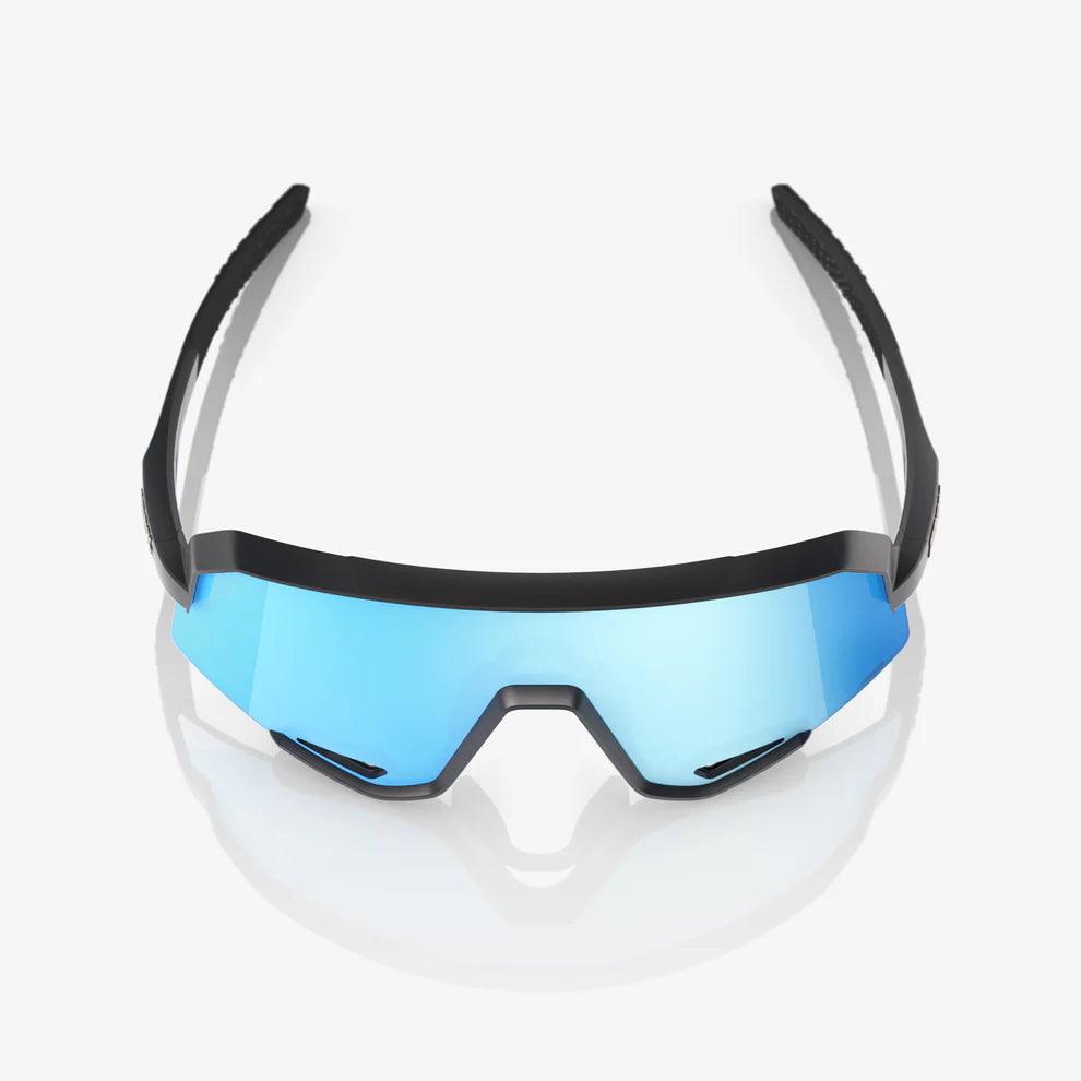 100 Percent Sunglasses - SLENDALE - Matte Black - HiPER Blue Multilayer Mirror Lens - Smash It Sports