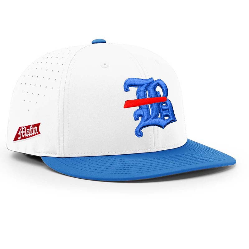 716 Mafia Fitted Hat - White/Royal