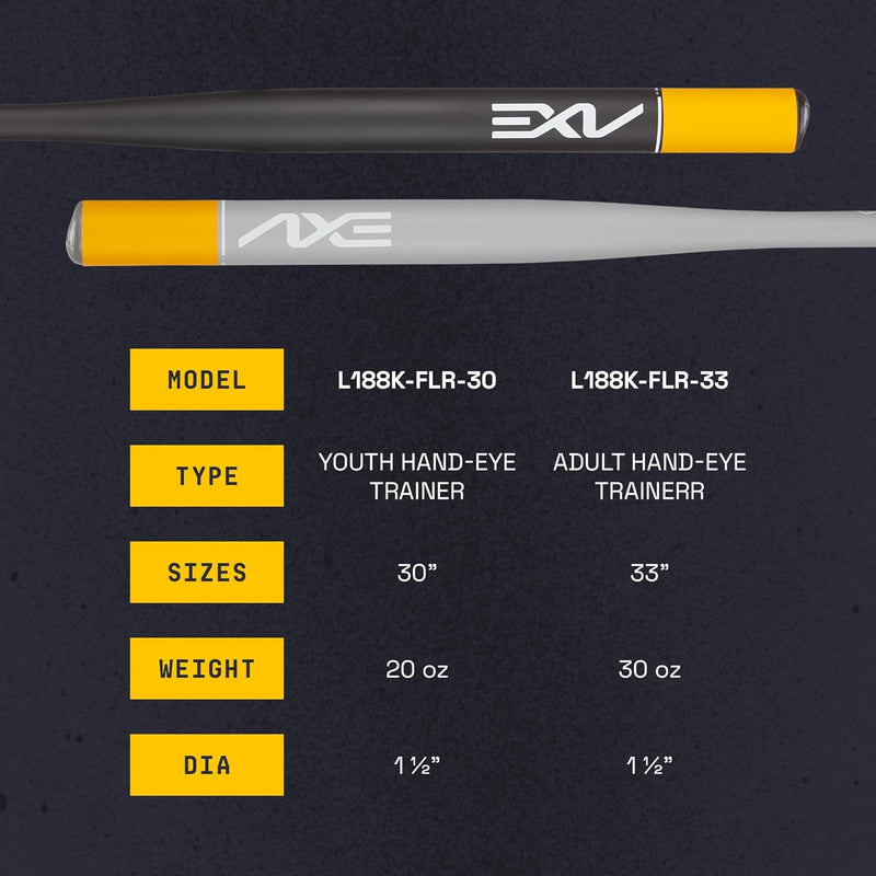 Axe Hand-Eye Training Bats - 1.5" Barrel - Youth